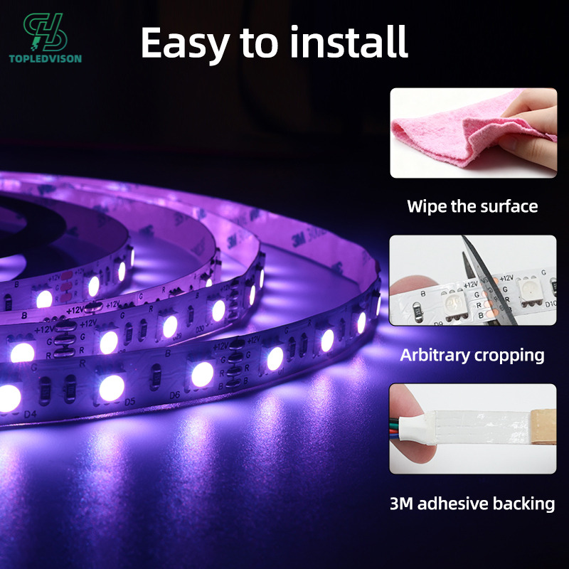 5050 RGB 60 LED Strip 8mm-5m (5050 RGB STRIP SERIES )