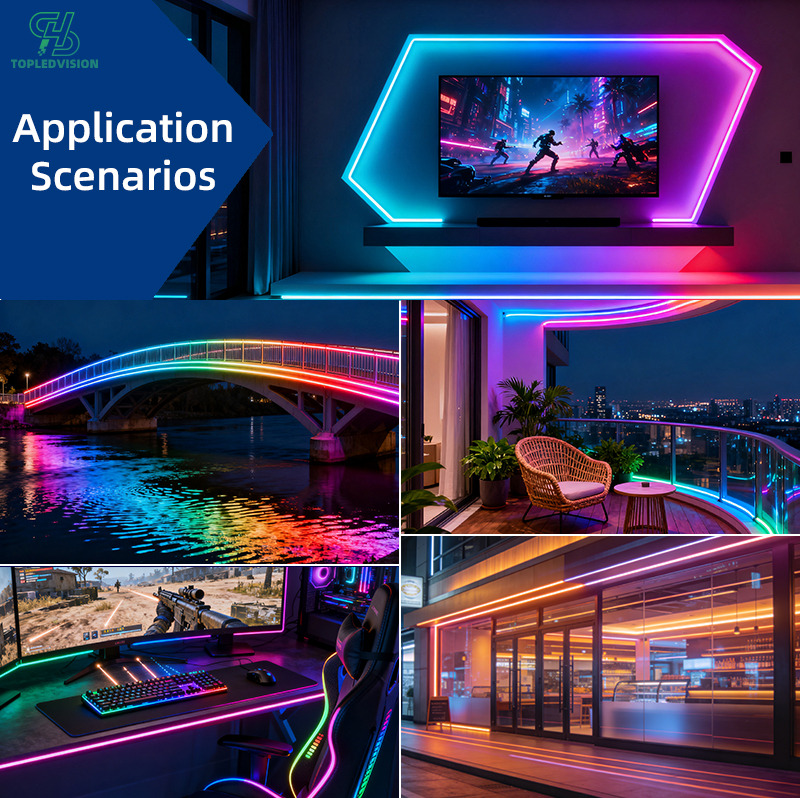 10×10mm SPI Addressable Neon LED Strip – Flexible RGB Pixel Neon Light