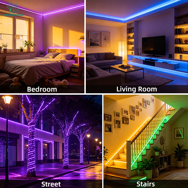 5050 RGB 96 LED Strip Light – High Density Flexible RGB LED Tape 10mm-5m (5050 RGB STRIP SERIES )