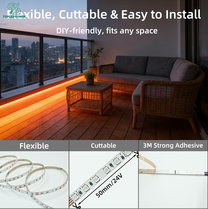 High Density 2835 RGB LED Strip Light 120 LEDs/m 5mm-5m (2835 RGB STRIP SERIES )