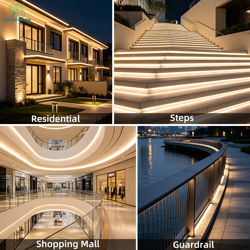 High Voltage 2835 120 LED Strip Light with Curved Extrusion 110V 220V 10mm-5m (AC110/220 STRIP SERIES）