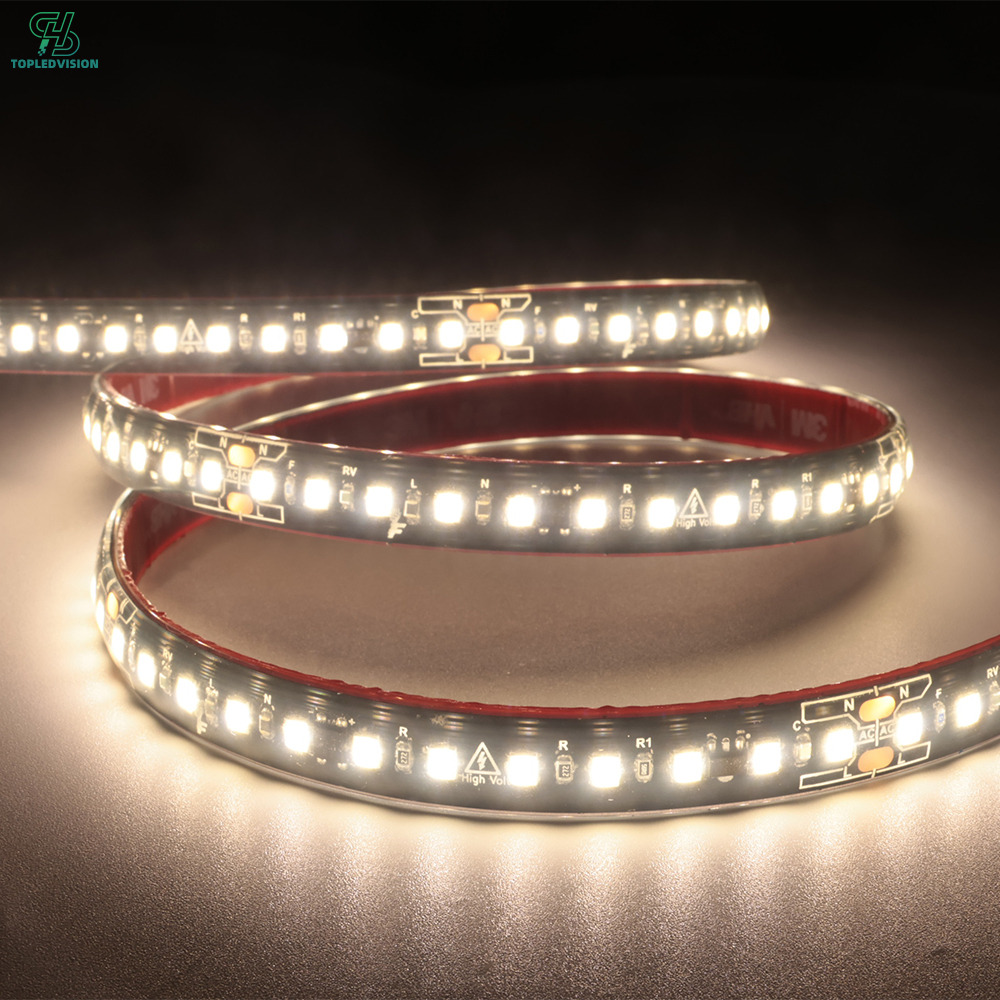 High Voltage 2835 120 LED Strip Light with Curved Extrusion 110V 220V 10mm-5m (AC110/220 STRIP SERIES）