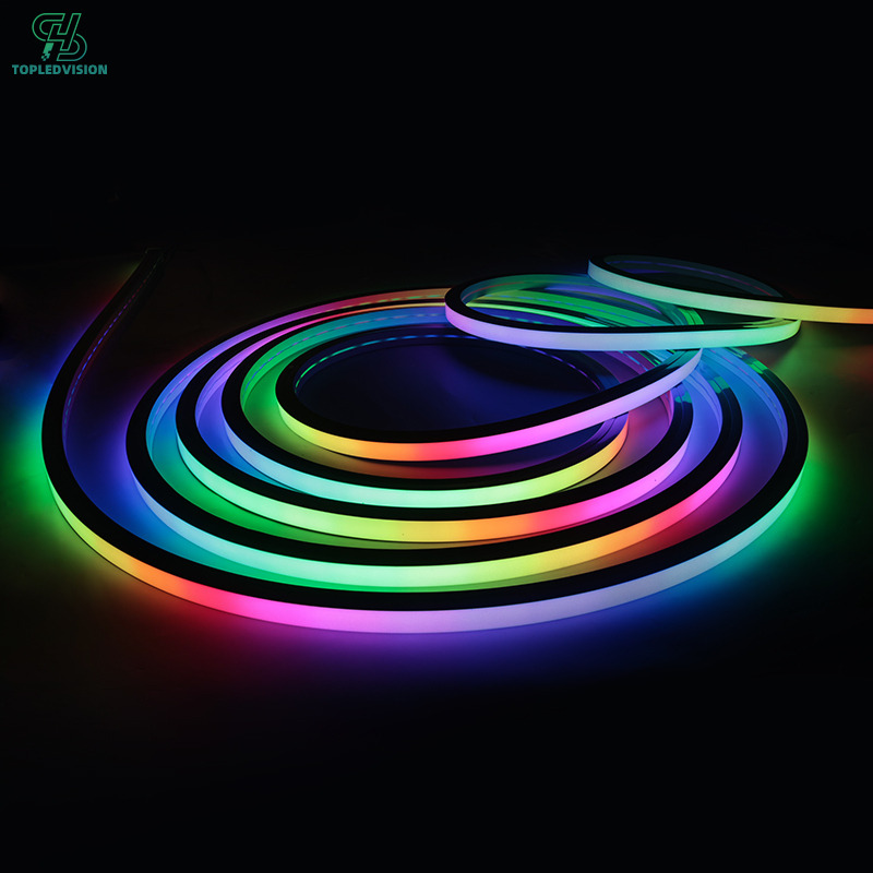 Square 16x16mm RGB DMX Neon Strip Building Holiday