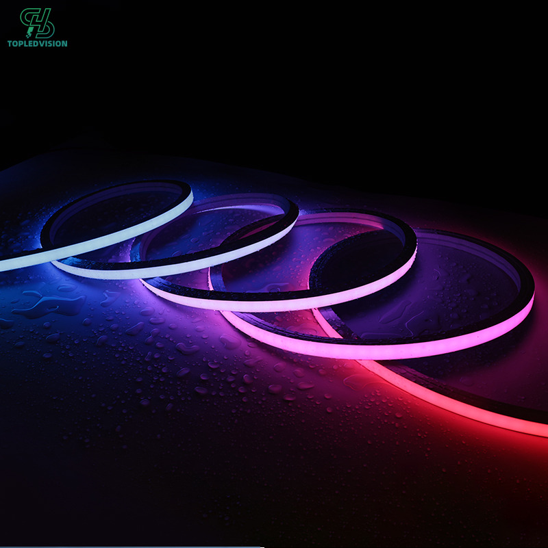 Square 16x16mm RGB DMX Neon Strip Building Holiday