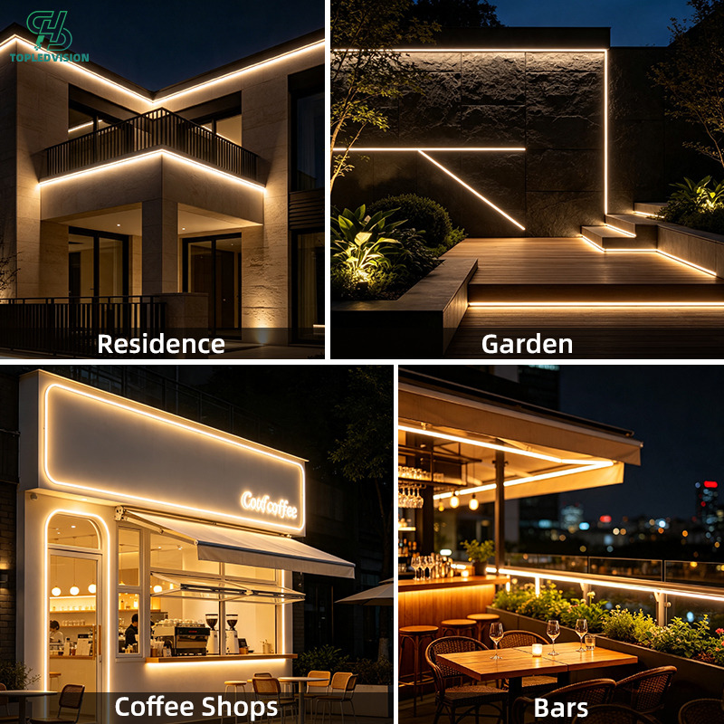 12x25mm Flexible Neon LED Strip Light | Silicone LED Neon Flex for Architectural Lighting